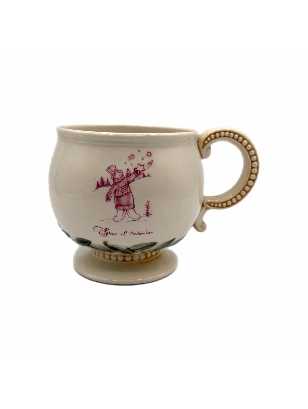 Vintage AMSCAN Holiday Traditions Star of Wonder Footed Coffee Mug